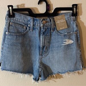 Madewell Light Blue Frayed Denim Shorts